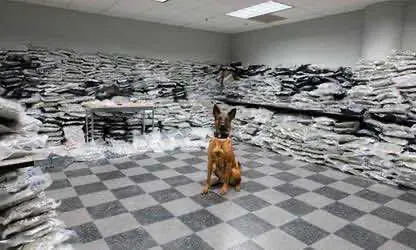 Собака-нюхач за ночь обнаружила груз конопляной контрабанды, на сумму в 10 миллионов долларов